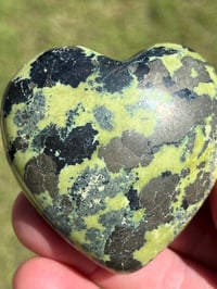 Image 5 of Serpentine & Pyrite Heart Carving | #3013