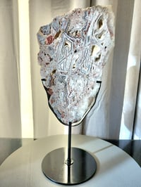 Image 2 of 4.1lb Crazy Agate Rough Edge Crystal Slab with Custom Stand
