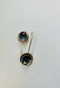 Image 2 of Silver and gold double dome earrings 