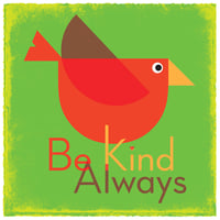 Image 1 of  Be Kind Always Bird Art Print (Green) 