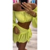 Lime Green Frill Tie Skirt and Top 