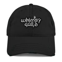 Image 1 of "Whimsy Guild Logo" Embroidered + Distressed Cap 
