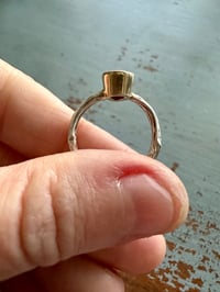 Image 3 of pink spinel ring with sterling silver twig band . size 5.25