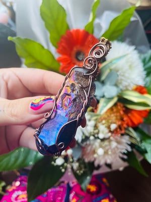 Image of Rainbow aura bronze hand made necklace hand made 