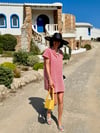 RED BRODERIE ANGLAISE SHORT KAFTAN