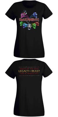 IRON MAIDEN legacy of the beast album skulls skinny TS