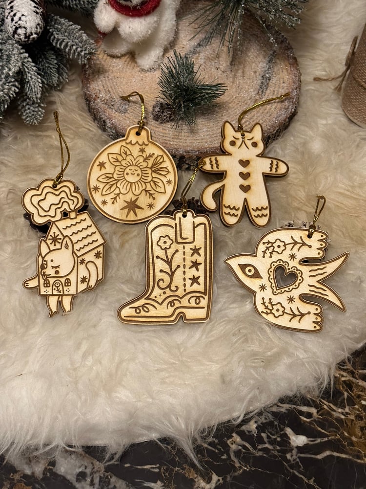 Image of Set of Christmas  tree decorations