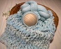 Ice Blue Newborn Bonnet, Wrap & Layer Photography Prop Set