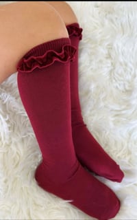 Image 2 of Frilly Velvet Socks 