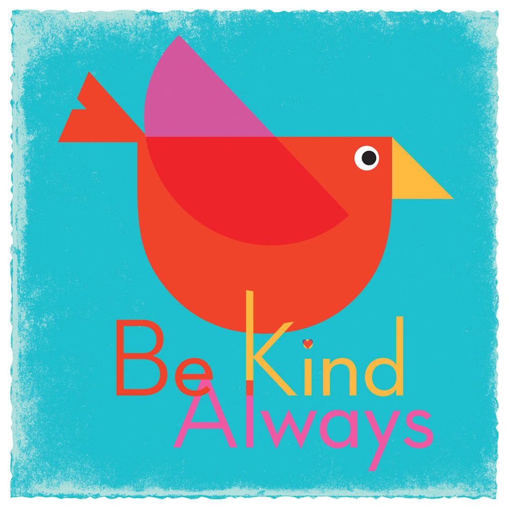 Image of Be Kind Always Bird Art Print (Blue) 