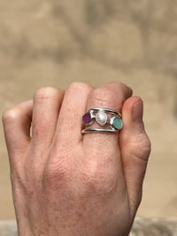 Image 3 of Triple Ring mit Perle, Rubin, Opal