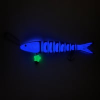 Image 1 of blue/purple glow in the dark skeleton trout keychain