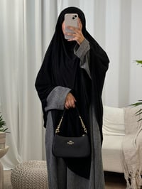 Image 1 of black jersey khimār
