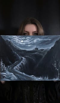 Image 1 of FULLMOOM OVER TRANSYLVANIA - oil on canvas 