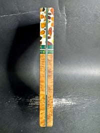 Image 4 of Baltic Amber & Amboyna Burl Segmented Knife Scales