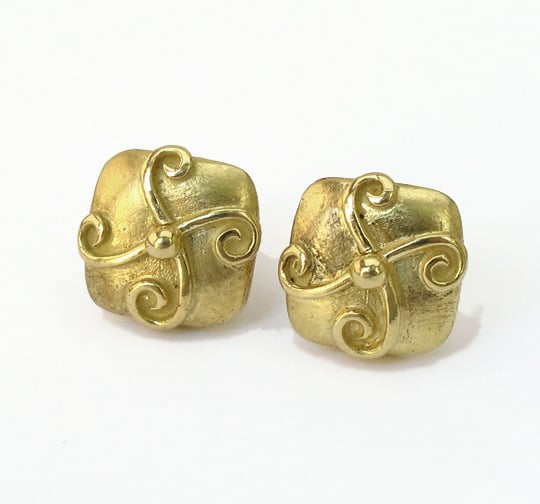 Image of Antique Square 18k Earrings