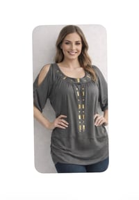 Image 3 of New XL Susie Rose Studded Olive top #698*10