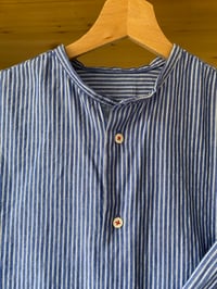 Image 1 of Blue- white stripes shirt