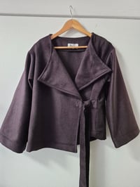 Kimono wrap jacket-eggplant 