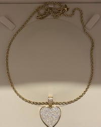 Image 5 of Gold plated/ stainless steel heart necklaces for women, Gift for her, Micro pave cz stones