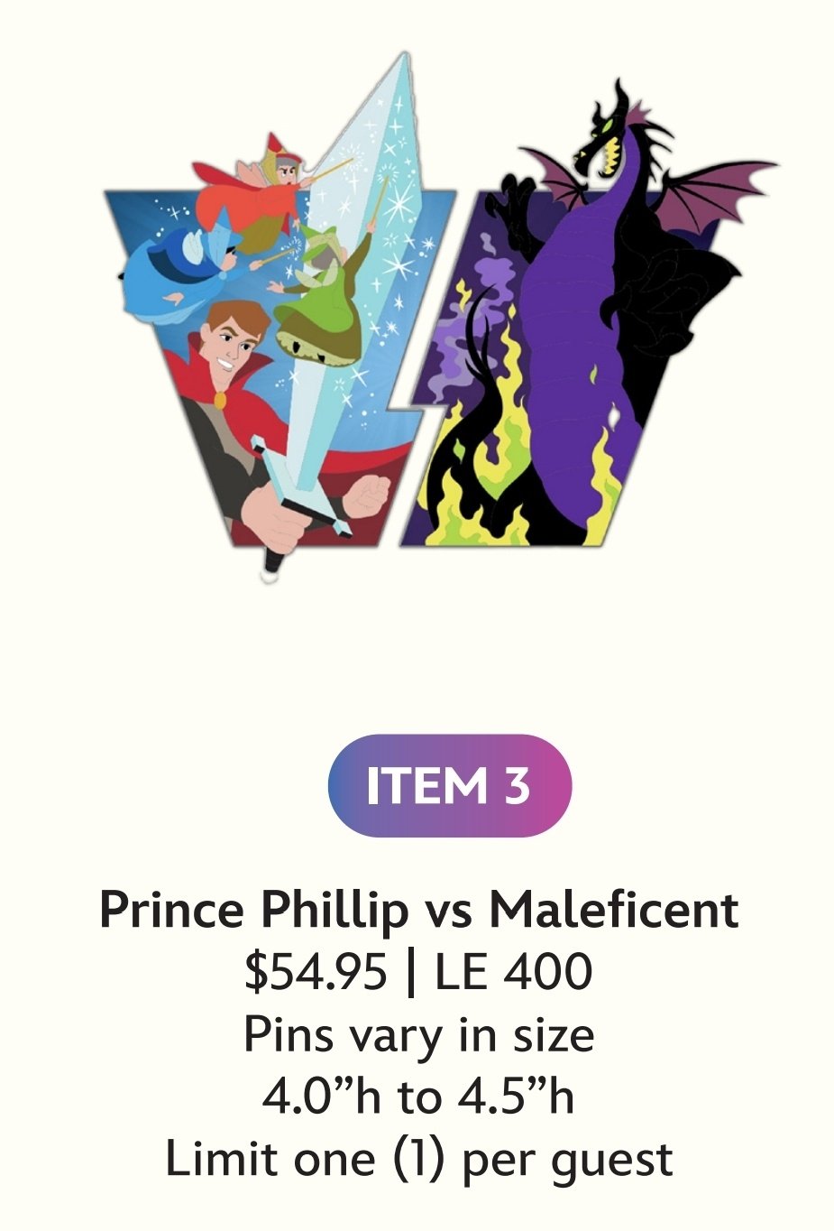 Image of Pribce Philip disney Heroes vs. villains wdi le 400 pin 