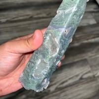 Image 5 of Druzy Moss Agate Tower 💚