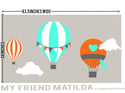 Hot Air Balloon Wall Sticker Decal M001 Kids Baby Nursery Theme 