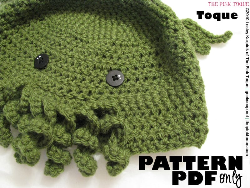 The Pink Toque Shop — The Cthulhu Toque - CROCHET PDF PATTERN