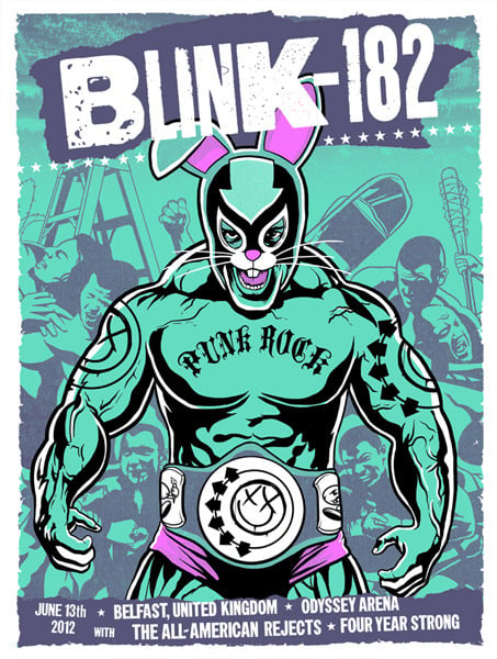 Image of Blink 182 - 18 x 24 screen printed tour poster