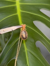 Image 2 of Gold Pyrite Oval Crystal Necklace