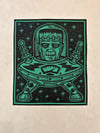 Space Frankenstein Block Print