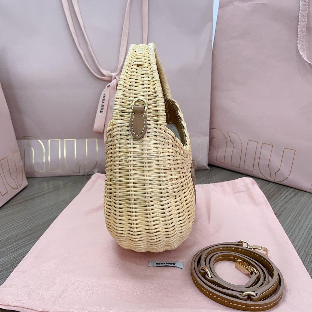 Miumiú Raffia Hobo Bag