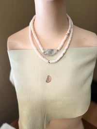 Image 3 of *new* HORIZONS-pink opal heishi beads + clear/gray quartz