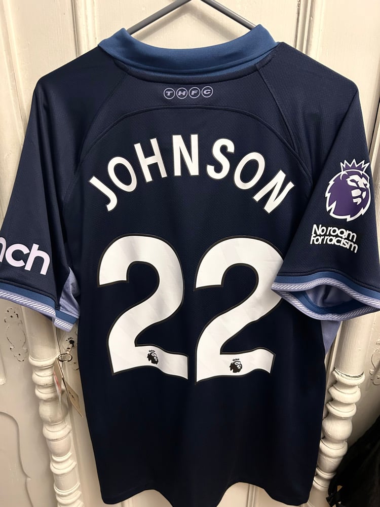 Image of PRE ORDER: NEW Tottenham Hotspur “JOHNSON 22” 2023/24 Away Shirt + patches (L)