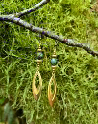 Image 2 of African Turquoise and Brass Earrings 