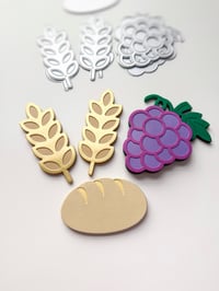 Image 1 of Grape, Bread and wheat Embelishments-Communion/Baptism Collection