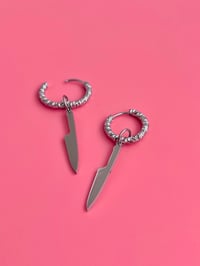 Image 4 of KNIFE MINI HOOP EARRINGS 