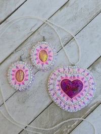 Image 1 of Neon Medallion & Earring Set