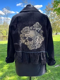 Image 1 of Large Black Corduroy Skull Jacket