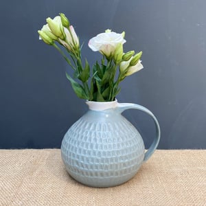 Image of Large Carved Jug - White/grey