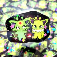 Shiny Jolteon and Espeon Holo Sticker