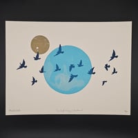 Image 2 of On Deft Wings / Two Moons / large art print