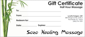 Image of Half Hour Massage Gift Certificate