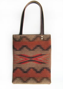 Image of Tan Chinle Southwestern Pendleton Wool Tote with Long Leather Straps