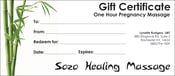 Image of Pregnancy Massage Gift Certificate