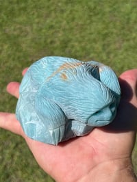Image 7 of Sloth Carving - Blue Aragonite #2917