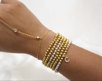Image 2 of Initial Charm Bead Bracelet 