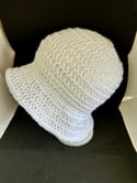 crochet white bucket hat 