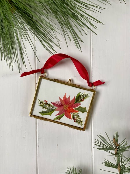 Image of *Pre-Order: Christmas Poinsettia - Watercolor Ornament