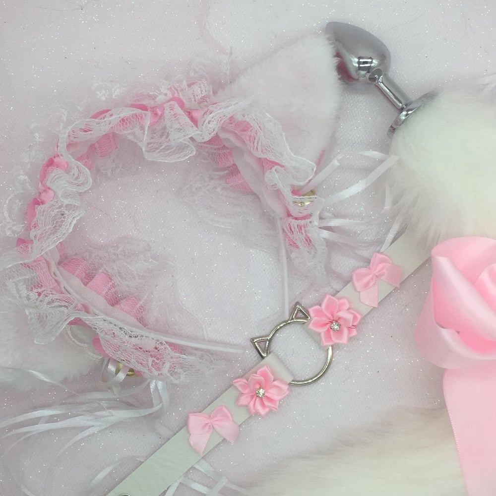 White / pink Kitten 🐾🐈‍⬛ petplay set 
